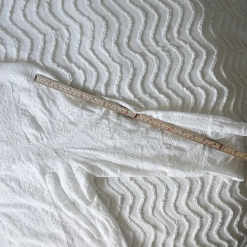 ZARA Broderie Anglaise and Lace XS White Top Embroidered 100% Cotton blouse - Picture 12 of 15